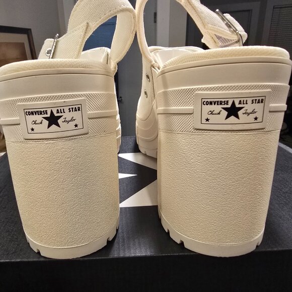 Chuck 70 De Luxe Heel Sandal Platform A13796C White Women's Size 9 NEW - Picture 8 of 13